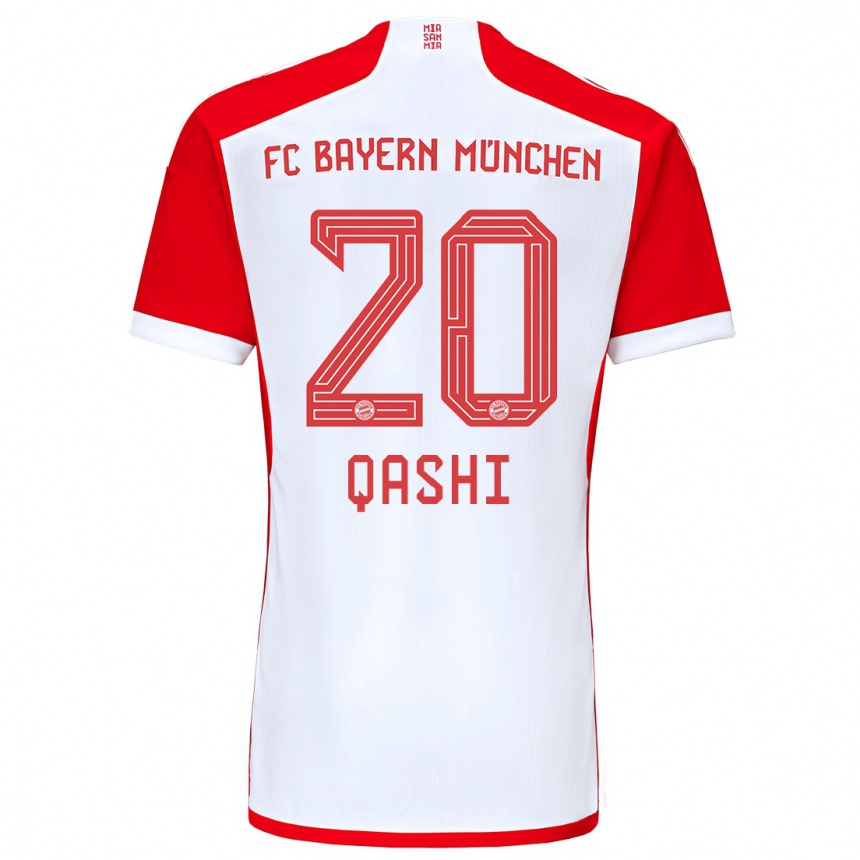 Men  Yousef Qashi #20 Red White Home Jersey 2023/24 T-Shirt Canada