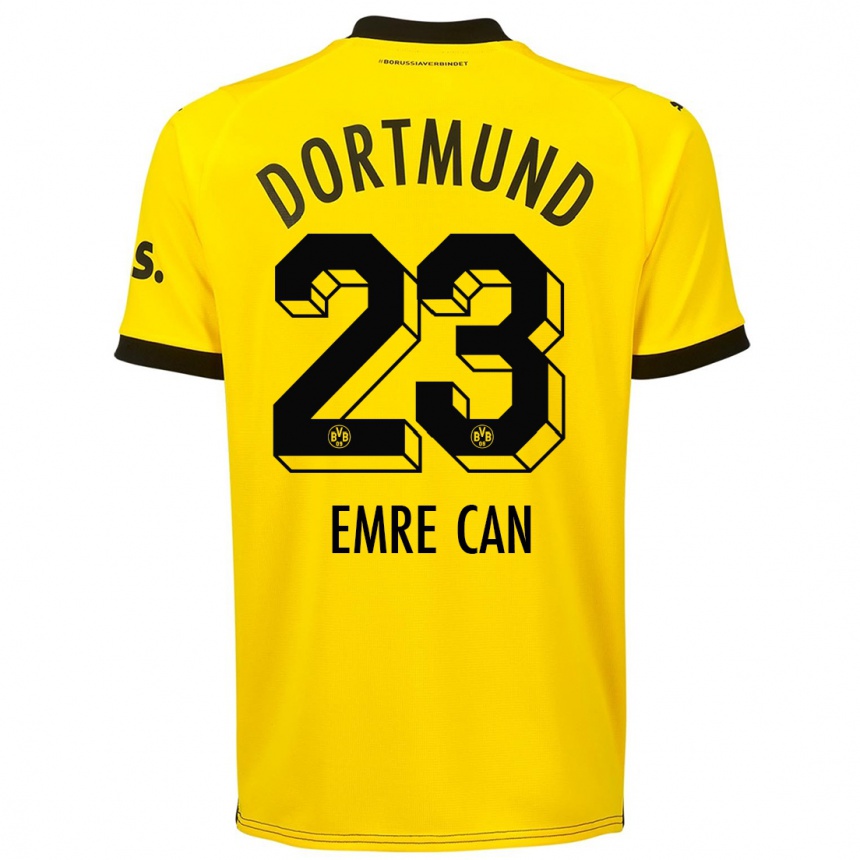 Men  Emre Can #23 Yellow Home Jersey 2023/24 T-Shirt Canada