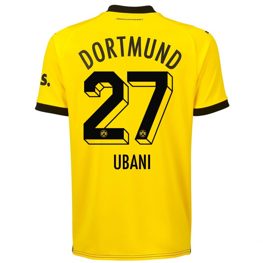 Men  Marlon Ubani #27 Yellow Home Jersey 2023/24 T-Shirt Canada