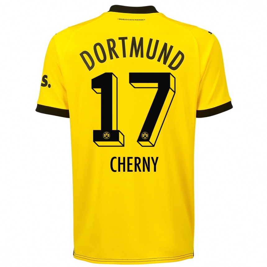 Men  Nick Cherny #17 Yellow Home Jersey 2023/24 T-Shirt Canada