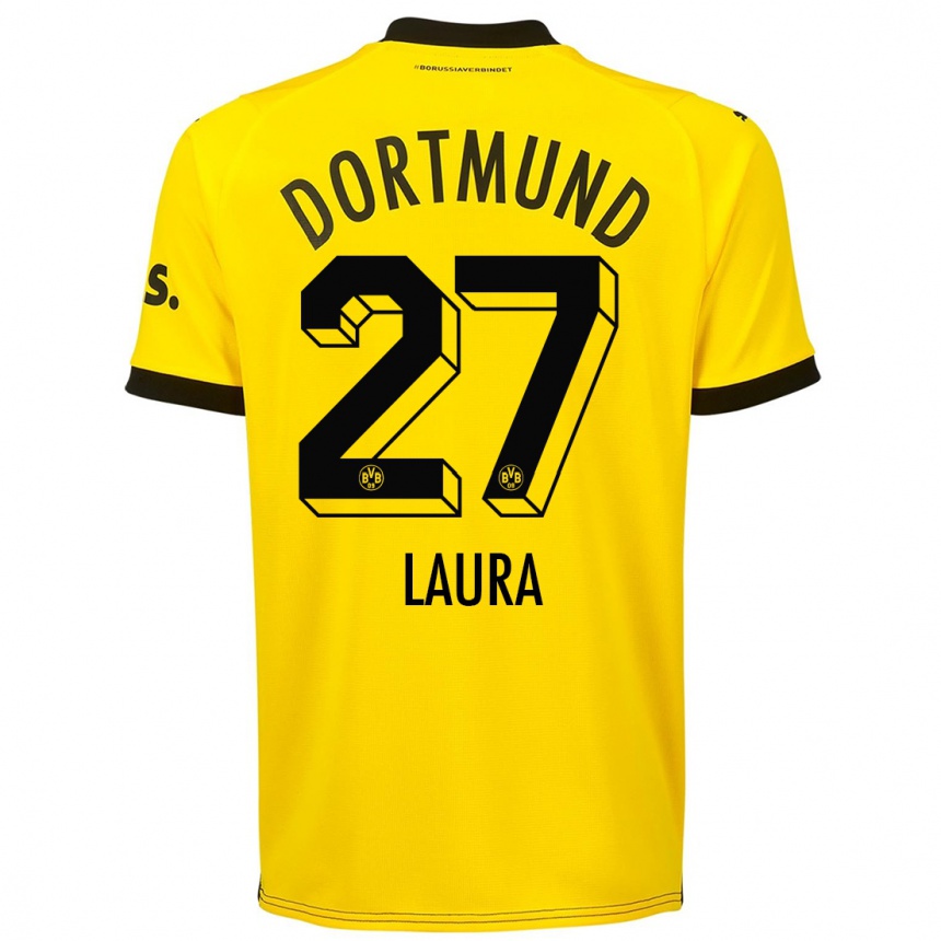 Men  Van Der Heijden Laura #27 Yellow Home Jersey 2023/24 T-Shirt Canada