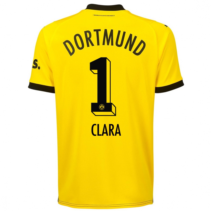 Men  Woltering Clara #1 Yellow Home Jersey 2023/24 T-Shirt Canada