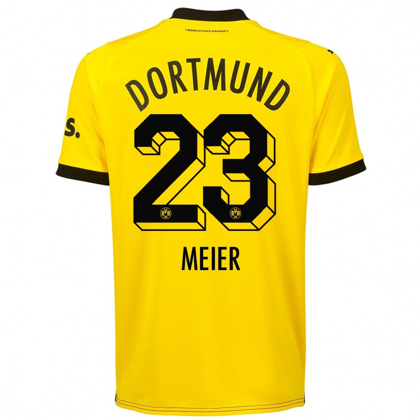 Men  Maximilian Meier #23 Yellow Home Jersey 2023/24 T-Shirt Canada