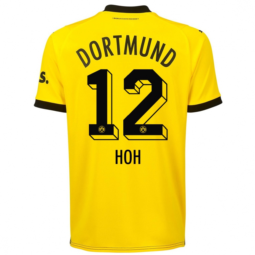 Men  Hendrik Hoh #12 Yellow Home Jersey 2023/24 T-Shirt Canada