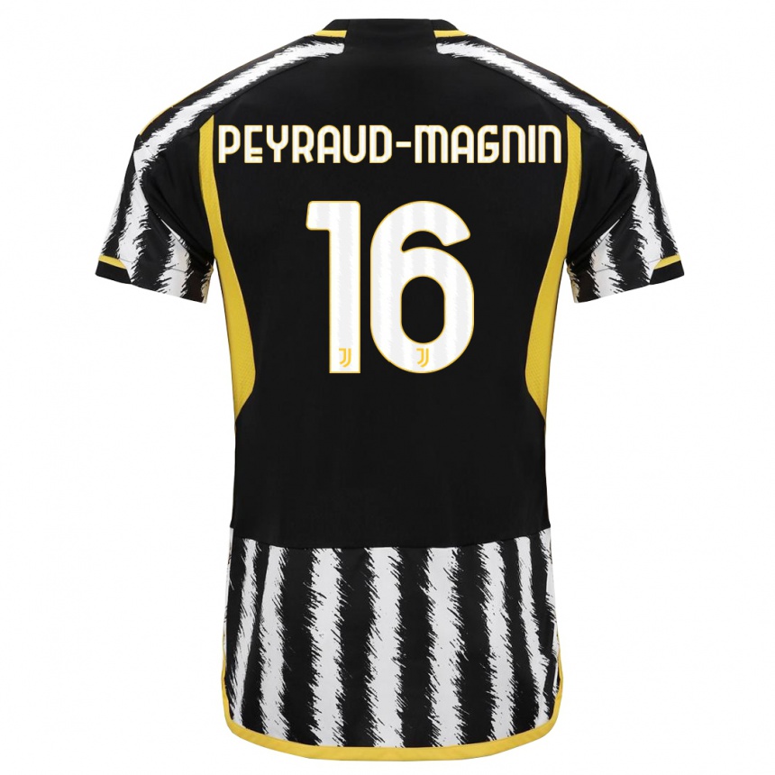 Men  Pauline Peyraud-Magnin #16 Black White Home Jersey 2023/24 T-Shirt Canada