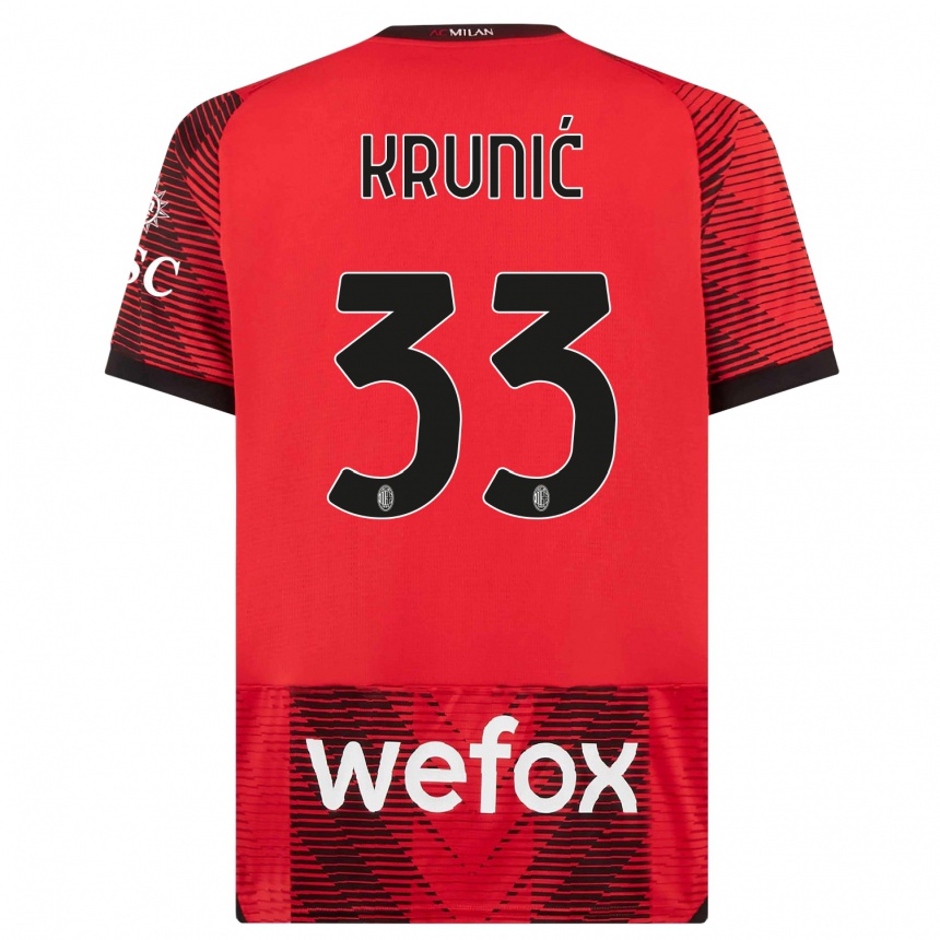 Men  Rade Krunic #33 Red  Black Home Jersey 2023/24 T-Shirt Canada