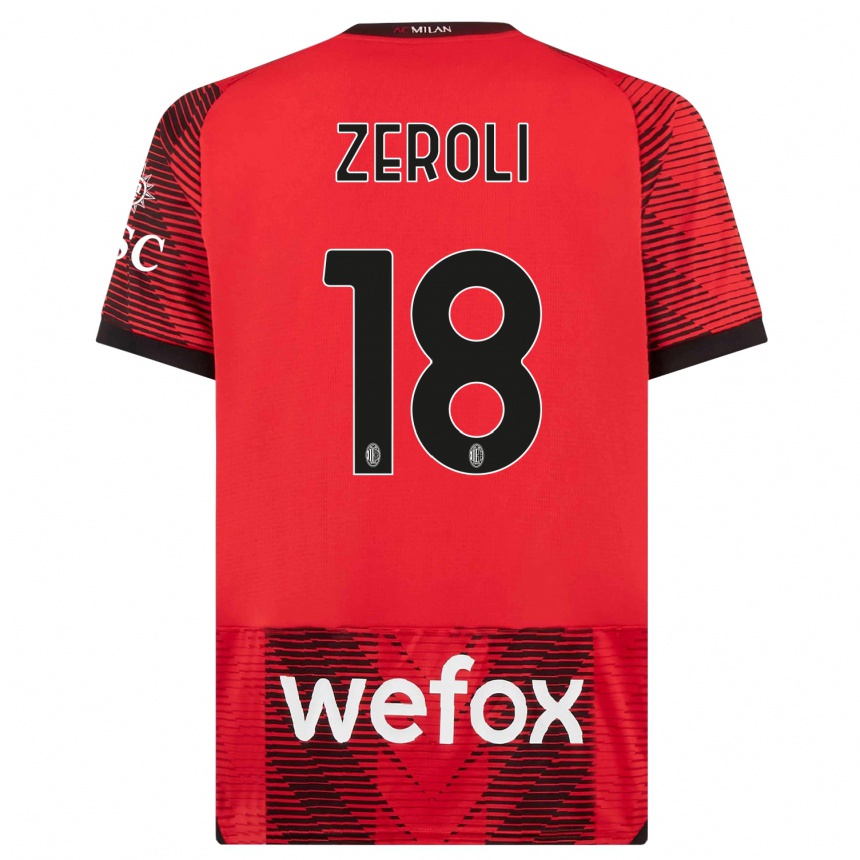 Homme Football Maillot Kevin Zeroli #18 Rouge Noir Tenues Domicile 2023/24 Canada