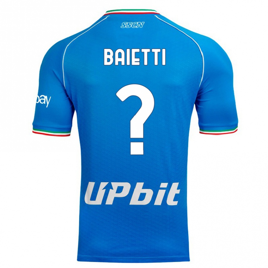 Men  Francesco Baietti #0 Sky Blue Home Jersey 2023/24 T-Shirt Canada