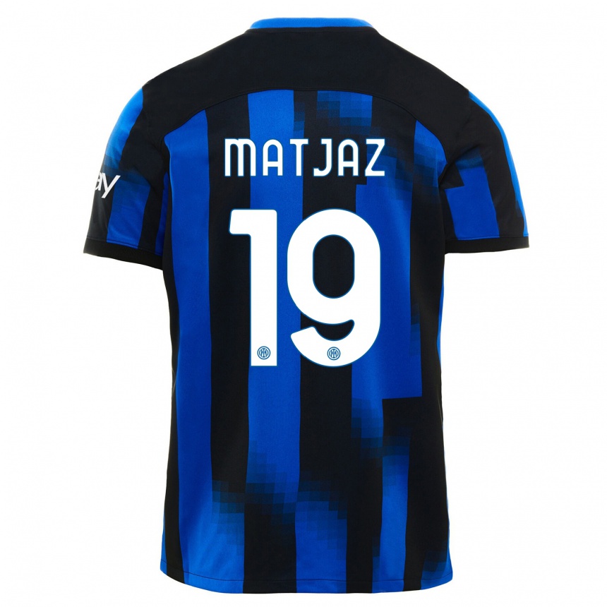 Men  Samo Matjaz #19 Black Blue Home Jersey 2023/24 T-Shirt Canada