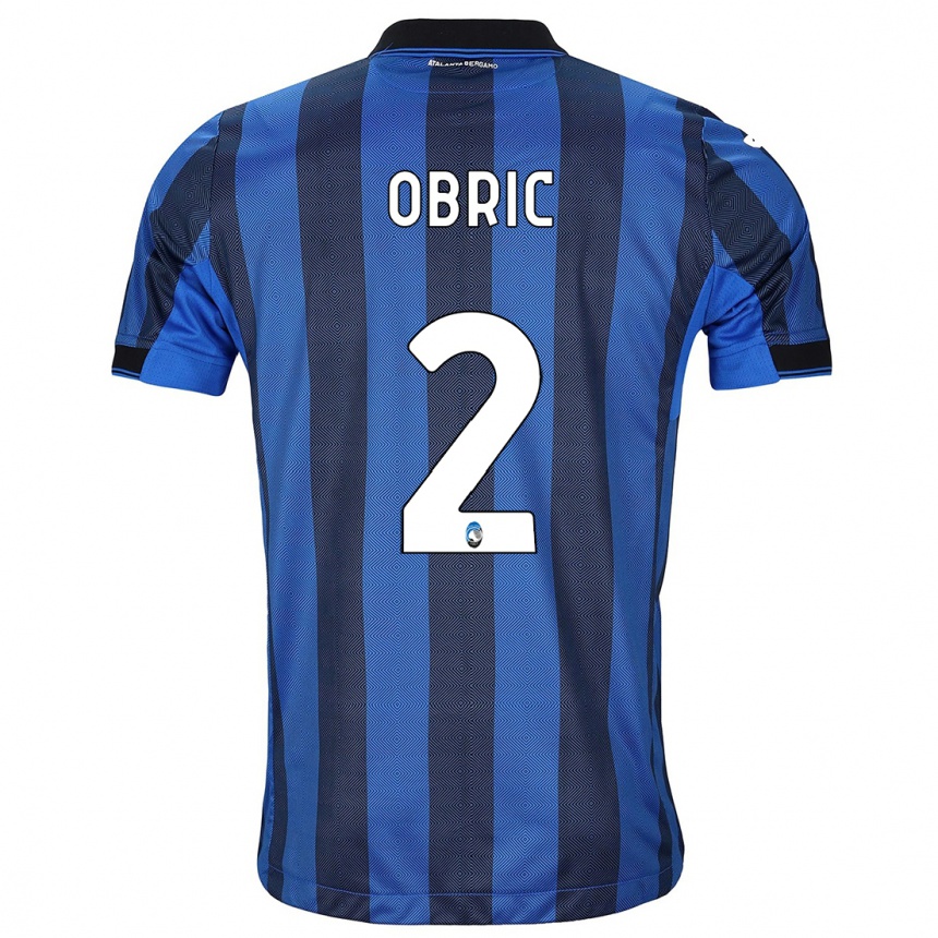 Men  Relja Obric #2 Black Blue Home Jersey 2023/24 T-Shirt Canada