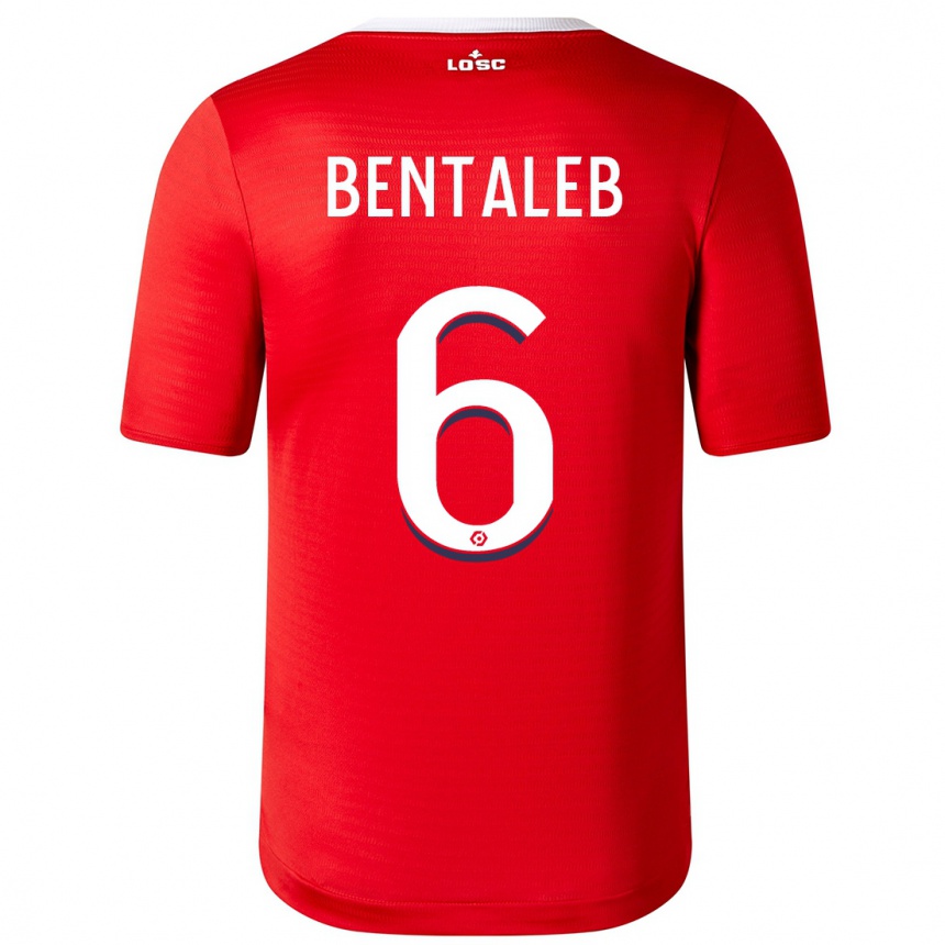 Men  Nabil Bentaleb #6 Red Home Jersey 2023/24 T-Shirt Canada