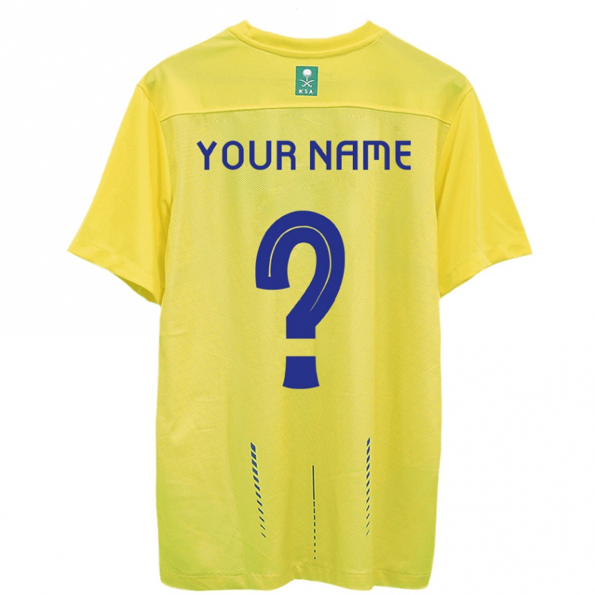 Men  Your Name #0 Yellow Home Jersey 2023/24 T-Shirt Canada