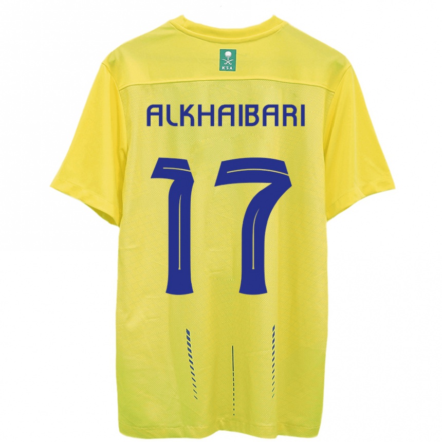 Men  Abdullah Al-Khaibari #17 Yellow Home Jersey 2023/24 T-Shirt Canada