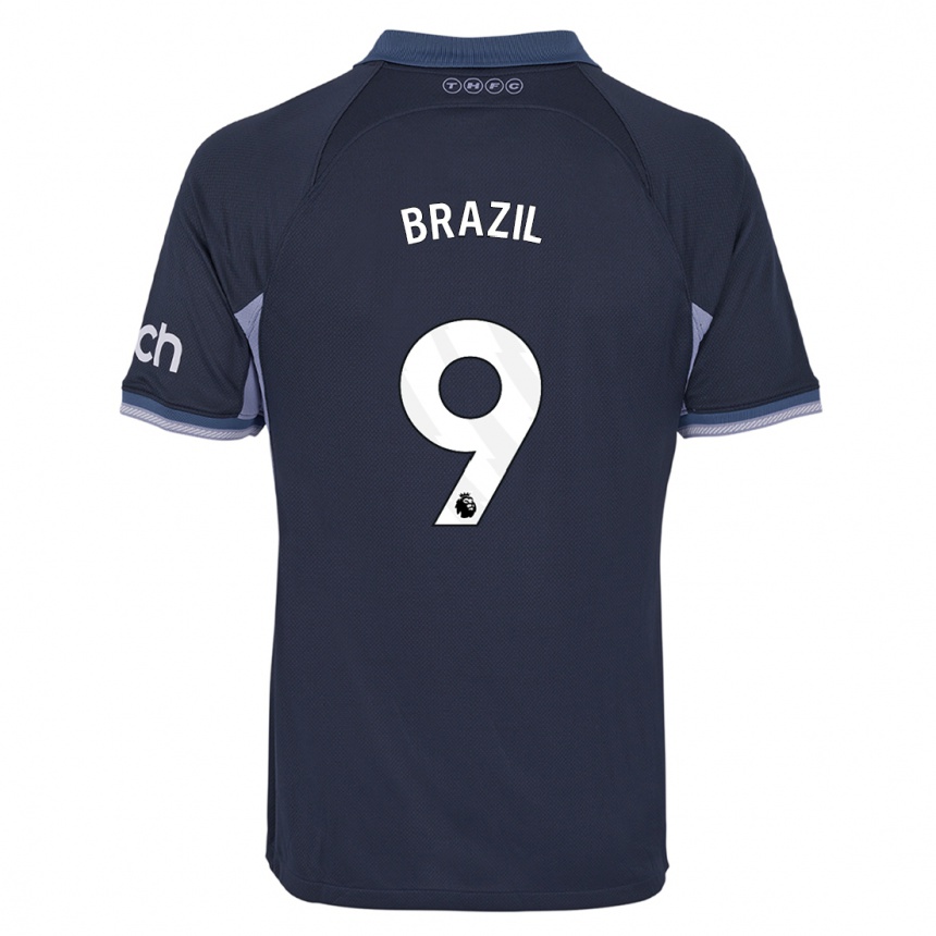 Homme Football Maillot Ellie Brazil #9 Bleu Foncé Tenues Extérieur 2023/24 Canada