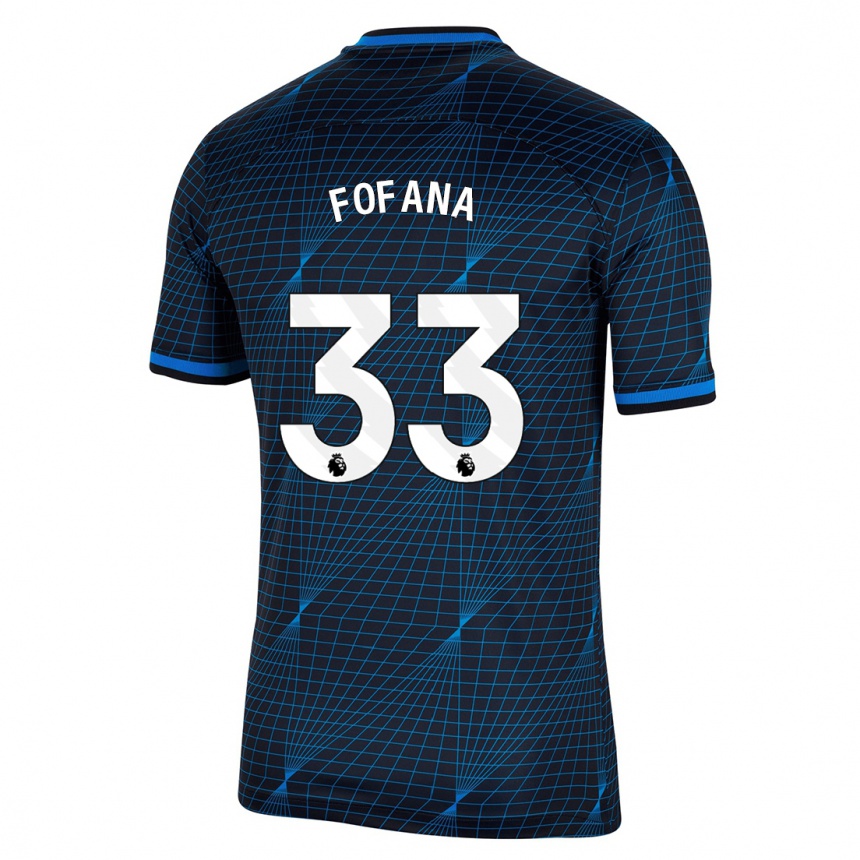 Homme Football Maillot Wesley Fofana #33 Bleu Foncé Tenues Extérieur 2023/24 Canada