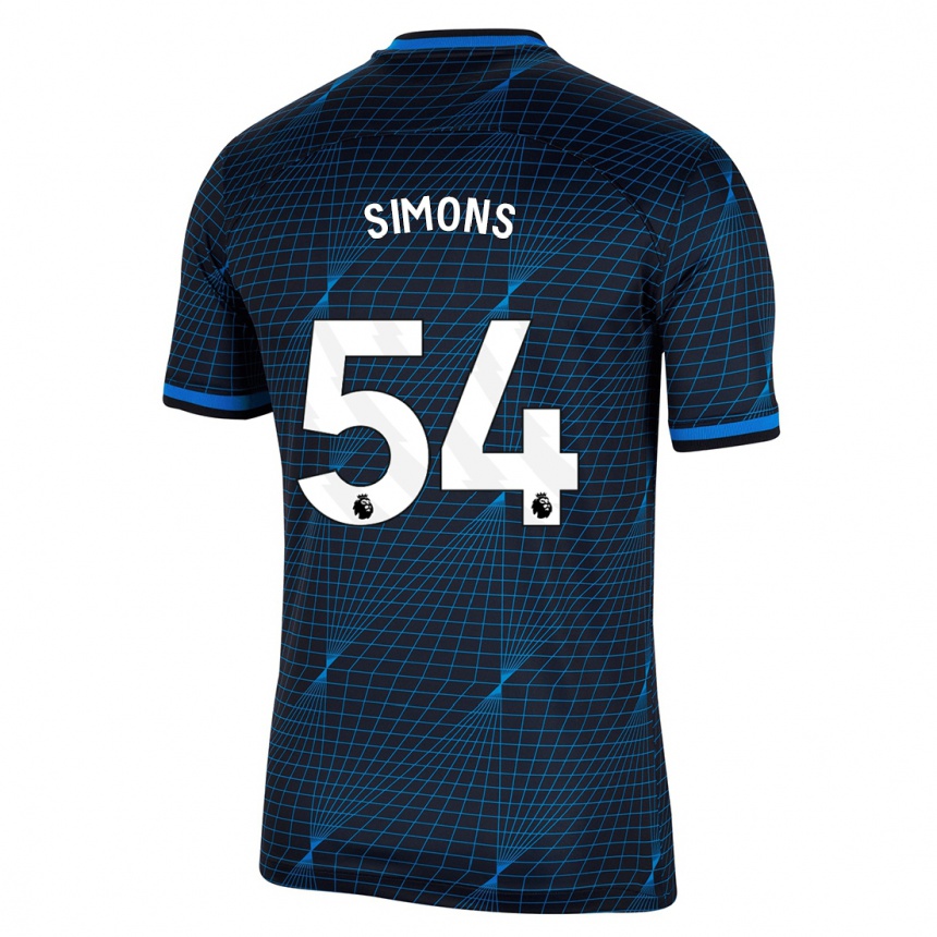 Men  Xavier Simons #54 Dark Blue Away Jersey 2023/24 T-Shirt Canada