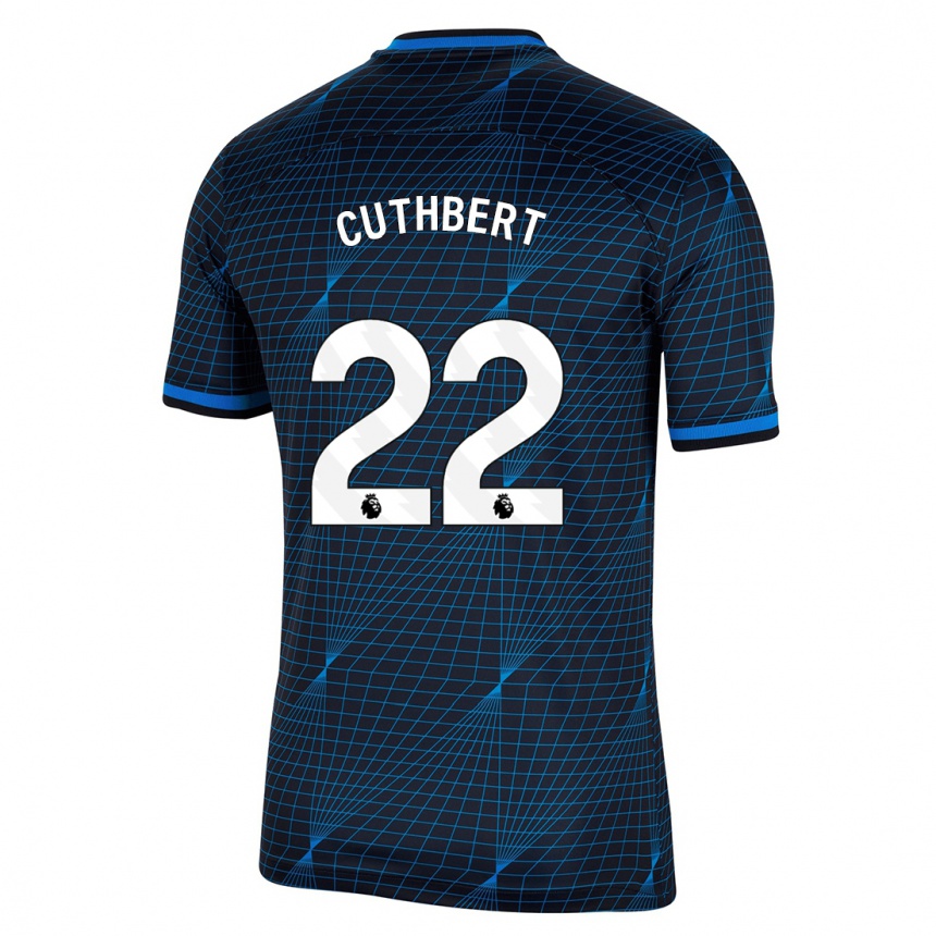 Homme Football Maillot Erin Cuthbert #22 Bleu Foncé Tenues Extérieur 2023/24 Canada