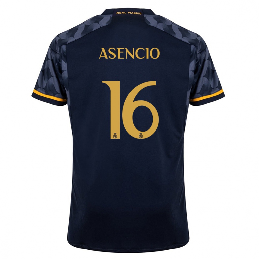 Men  Raul Asencio #16 Dark Blue Away Jersey 2023/24 T-Shirt Canada