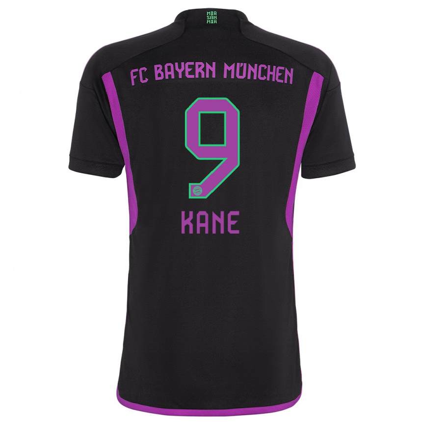 Men  Harry Kane #9 Black Away Jersey 2023/24 T-Shirt Canada