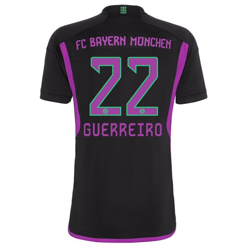 Men  Raphael Guerreiro #22 Black Away Jersey 2023/24 T-Shirt Canada