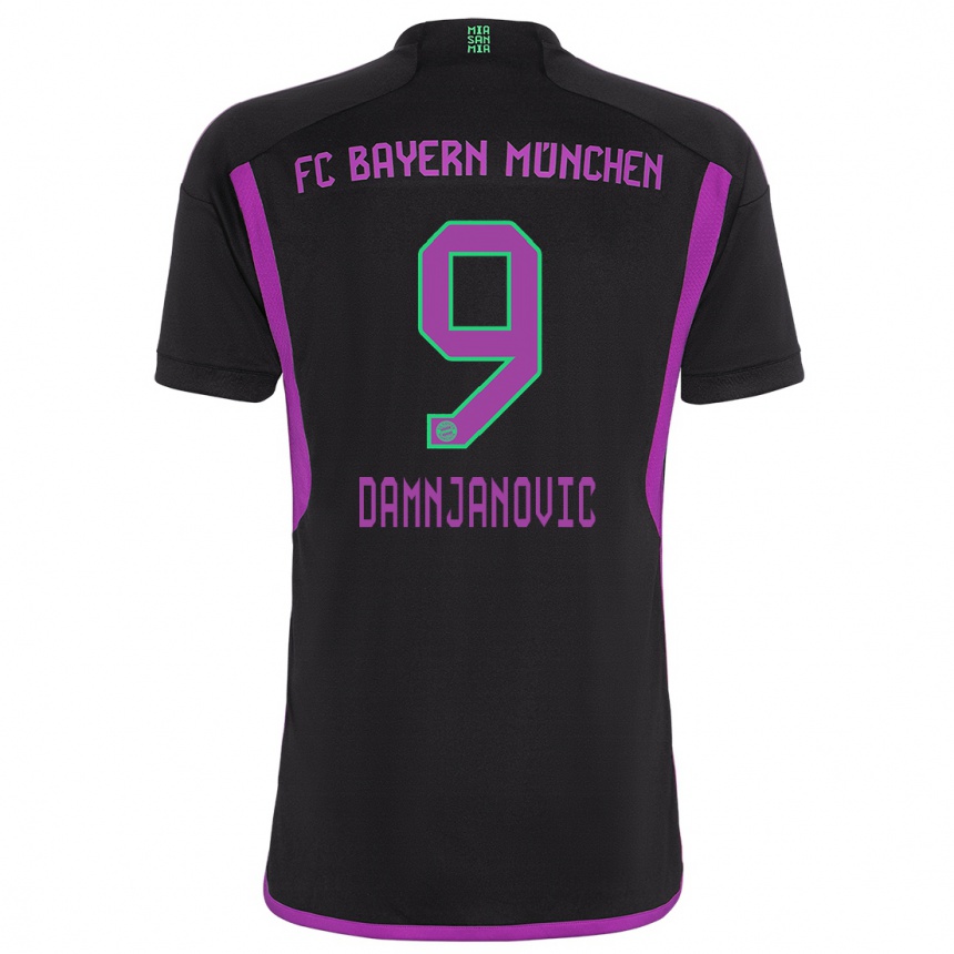 Men  Jovana Damnjanovic #9 Black Away Jersey 2023/24 T-Shirt Canada