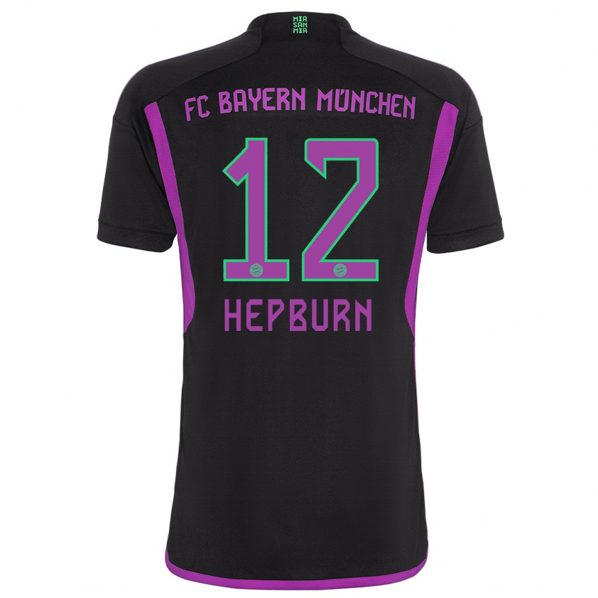 Men  Barry Hepburn #12 Black Away Jersey 2023/24 T-Shirt Canada