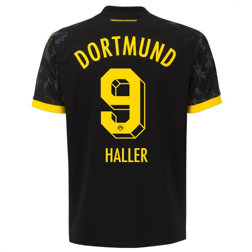 Men  Sebastien Haller #9 Black Away Jersey 2023/24 T-Shirt Canada