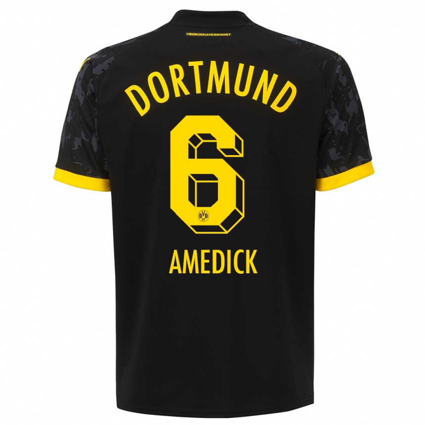 Men  Maik Amedick #6 Black Away Jersey 2023/24 T-Shirt Canada