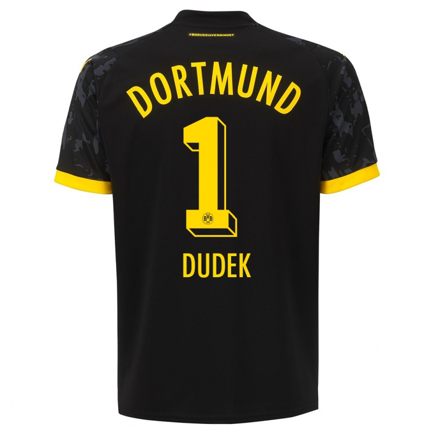 Men  Daniel Dudek #1 Black Away Jersey 2023/24 T-Shirt Canada