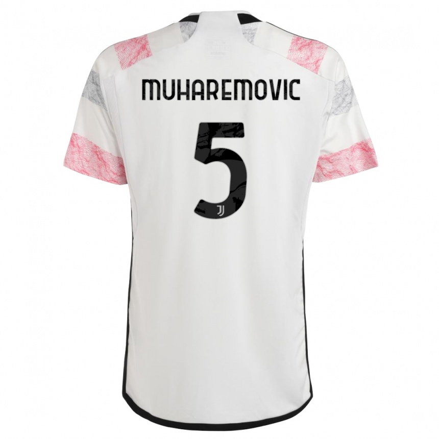 Homme Football Maillot Tarik Muharemovic #5 Blanc Rose Tenues Extérieur 2023/24 Canada