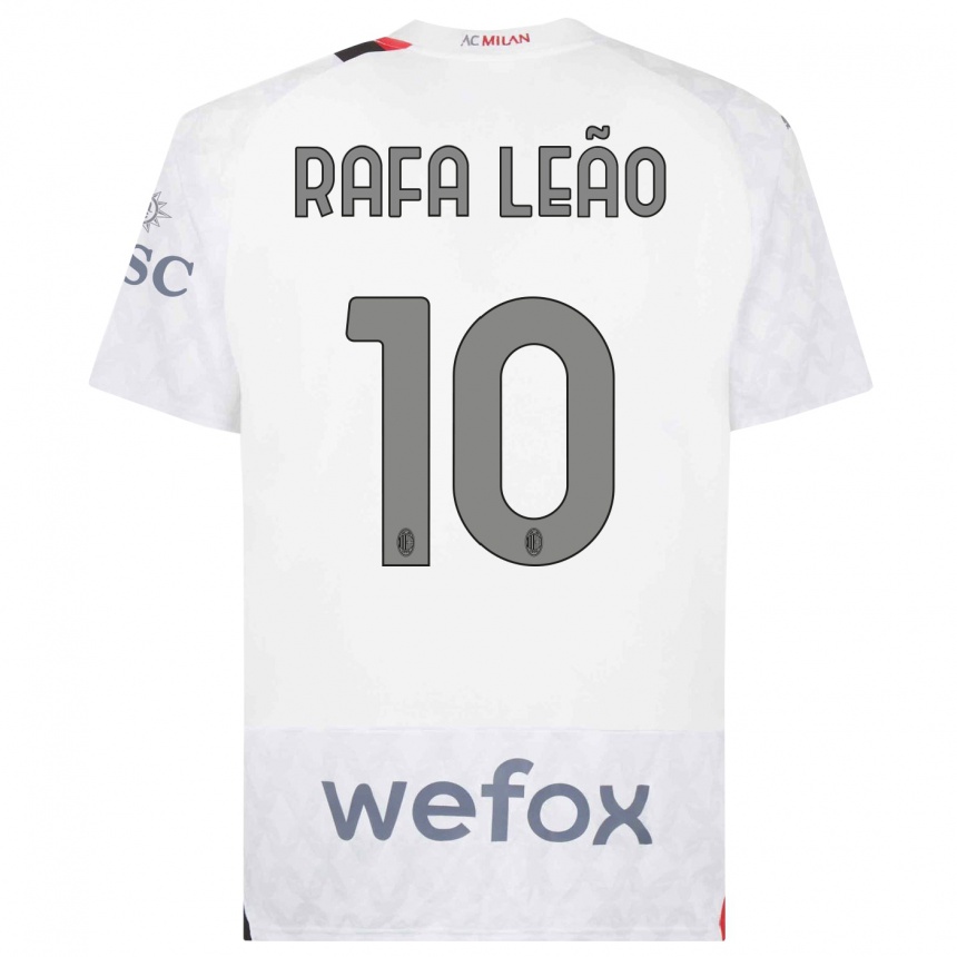 Homme Football Maillot Rafael Leao #10 Blanc Tenues Extérieur 2023/24 Canada