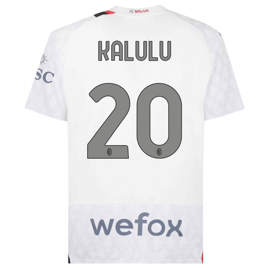 Men  Pierre Kalulu #20 White Away Jersey 2023/24 T-Shirt Canada