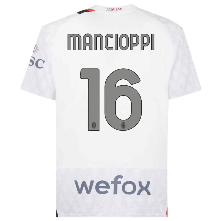 Homme Football Maillot Tommaso Mancioppi #16 Blanc Tenues Extérieur 2023/24 Canada