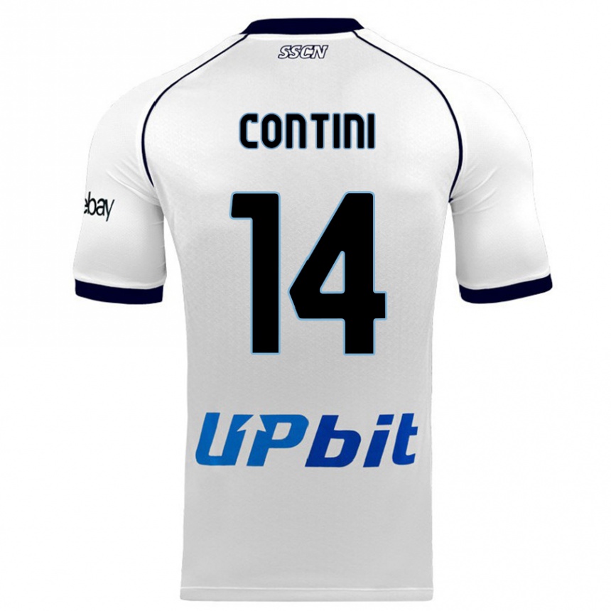 Men  Nikita Contini #14 White Away Jersey 2023/24 T-Shirt Canada