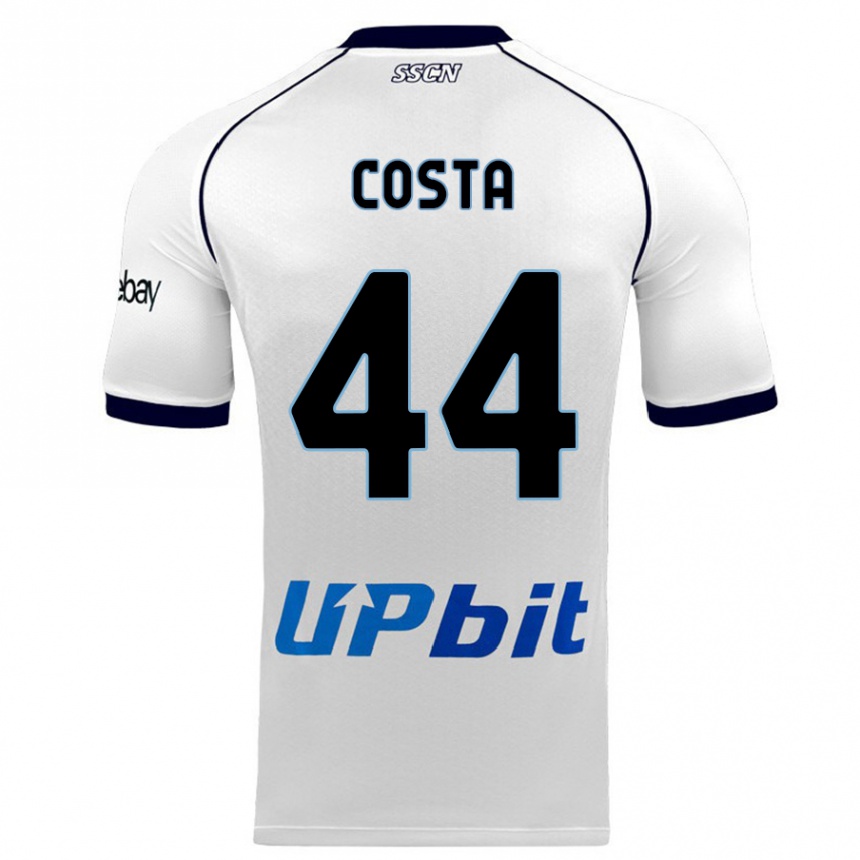 Men  Filippo Costa #44 White Away Jersey 2023/24 T-Shirt Canada