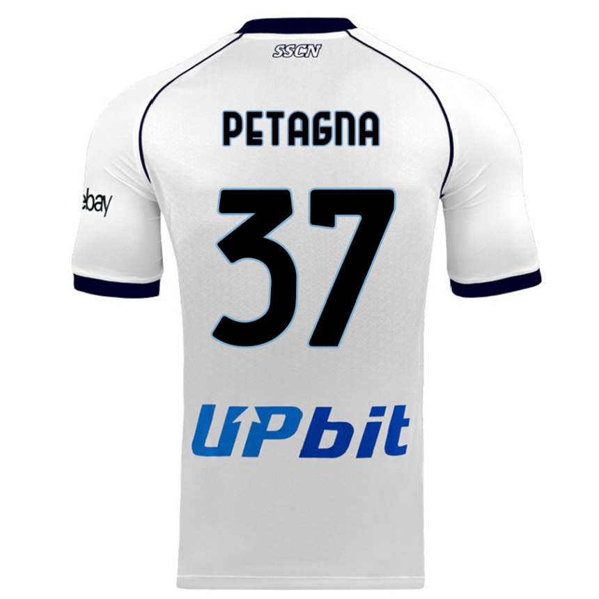 Men  Andrea Petagna #37 White Away Jersey 2023/24 T-Shirt Canada