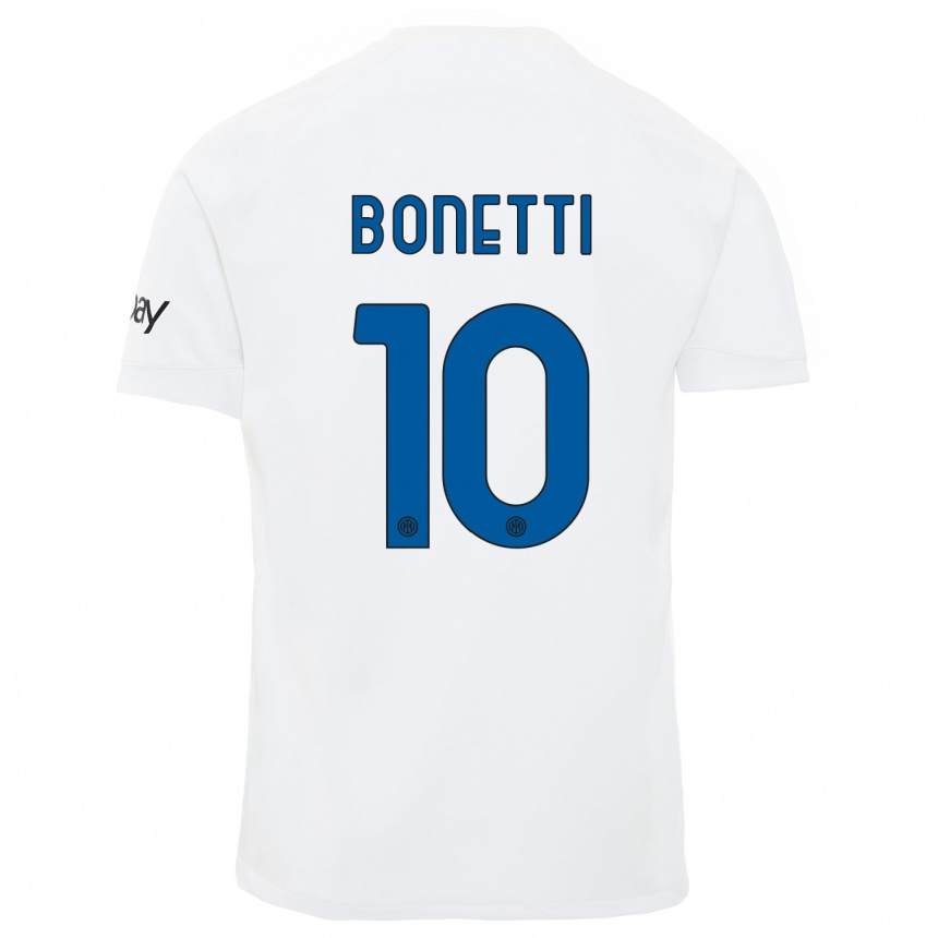 Men  Tatiana Bonetti #10 White Away Jersey 2023/24 T-Shirt Canada