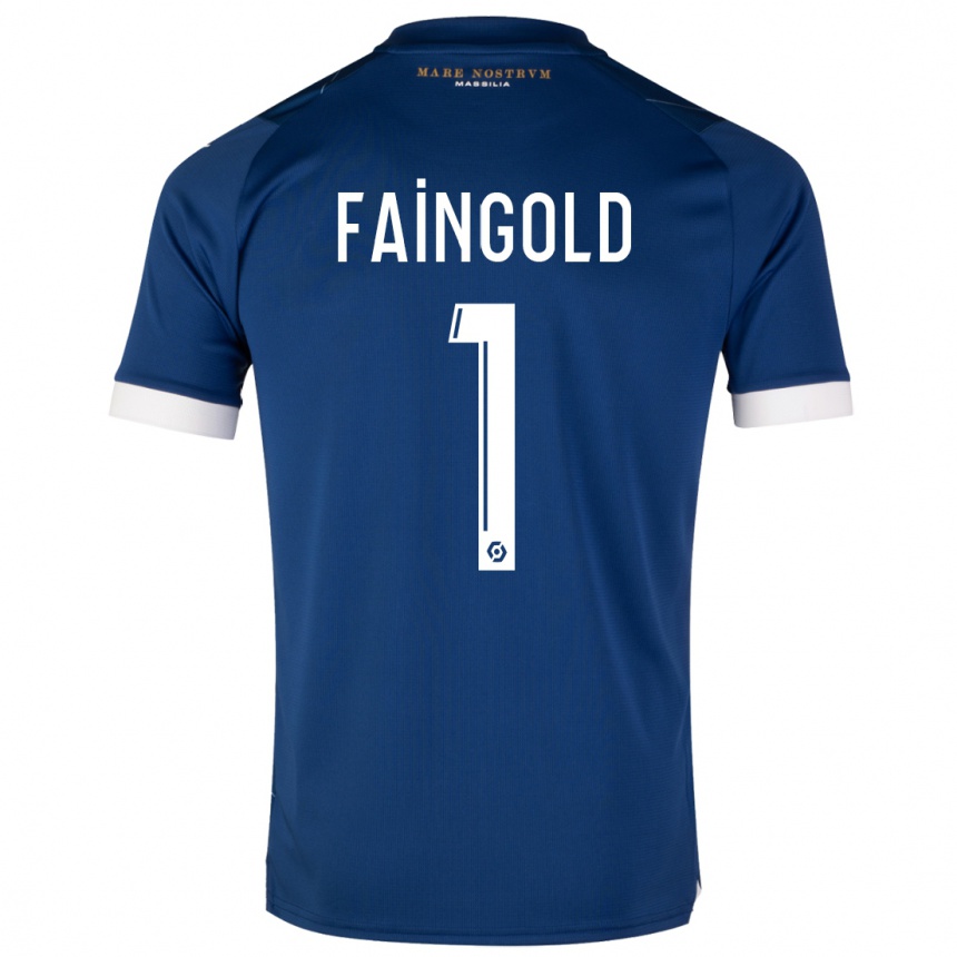 Homme Football Maillot Abbie Faingold #1 Bleu Foncé Tenues Extérieur 2023/24 Canada