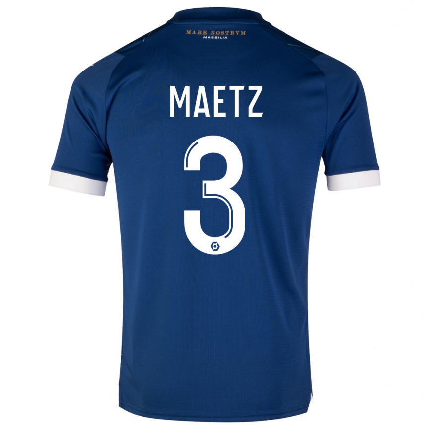 Homme Football Maillot Agathe Maetz #3 Bleu Foncé Tenues Extérieur 2023/24 Canada