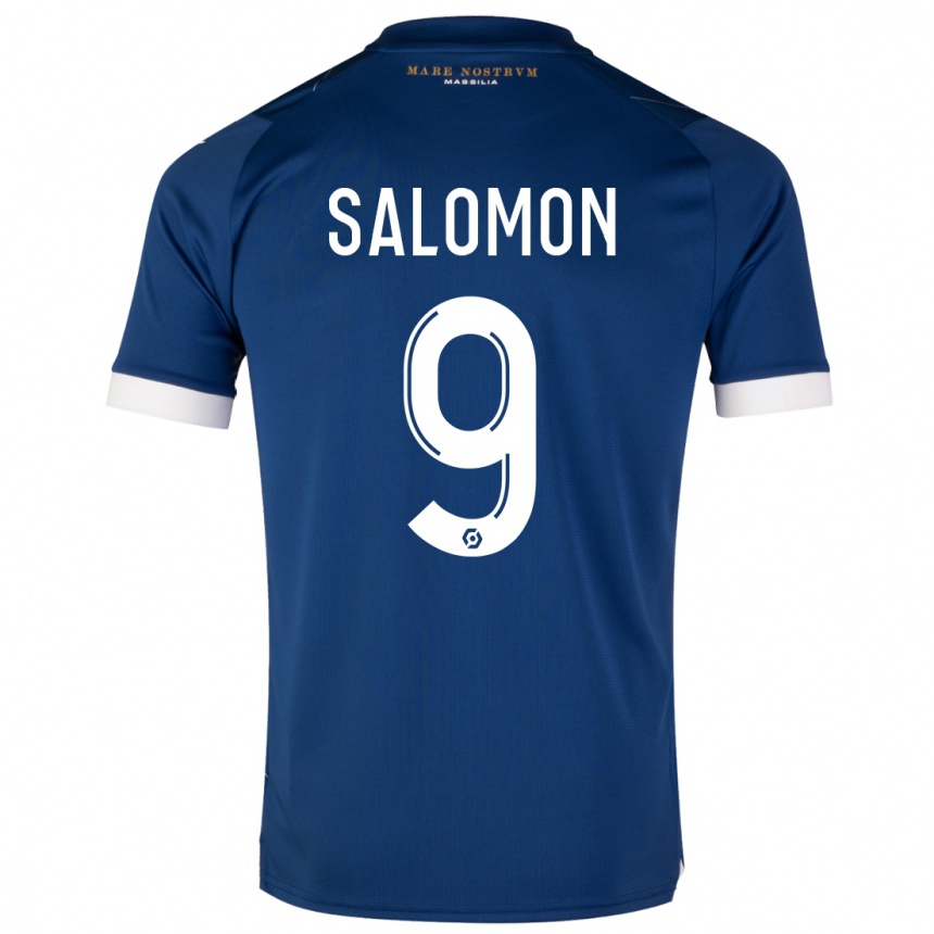 Homme Football Maillot Maeva Salomon #9 Bleu Foncé Tenues Extérieur 2023/24 Canada