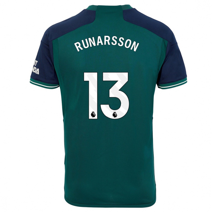 Men  Runar Alex Runarsson #13 Green Third Jersey 2023/24 T-Shirt Canada