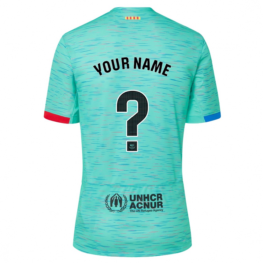 Men  Your Name #0 Light Aqua Third Jersey 2023/24 T-Shirt Canada