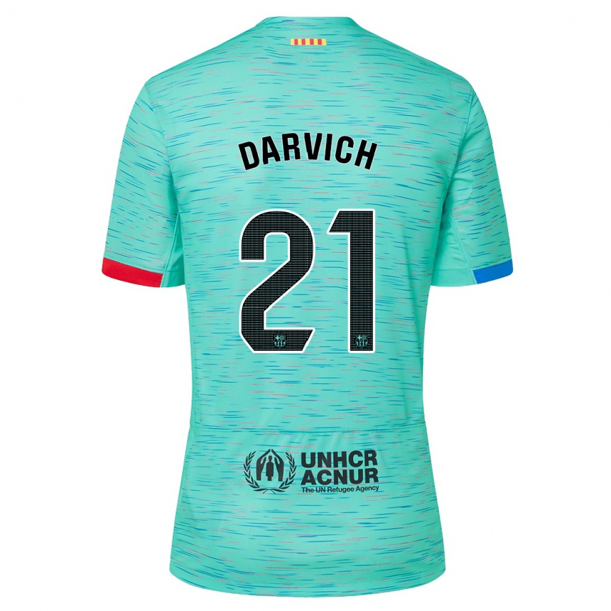 Men  Noah Darvich #21 Light Aqua Third Jersey 2023/24 T-Shirt Canada