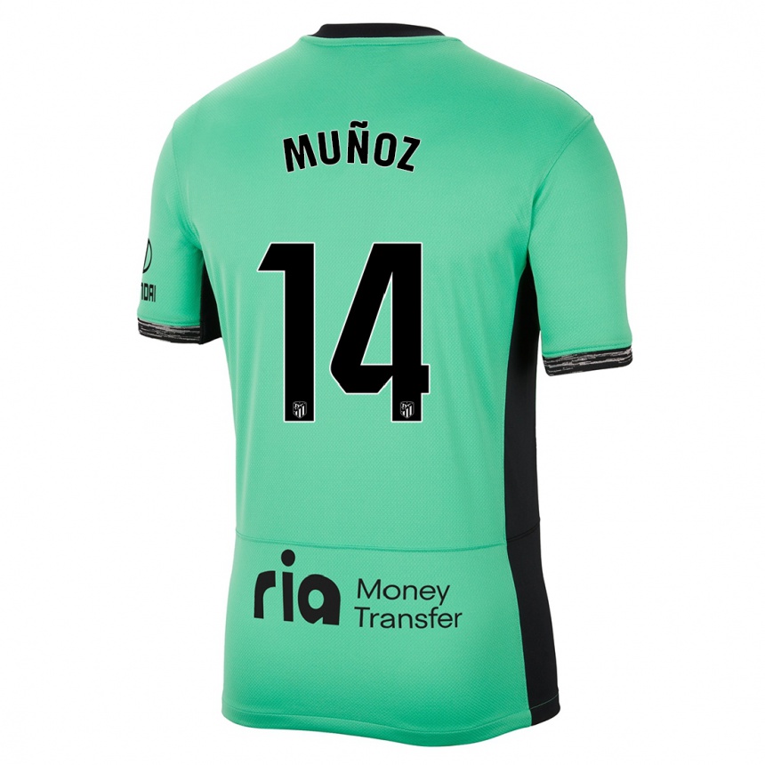 Men  David Muñoz #14 Spring Green Third Jersey 2023/24 T-Shirt Canada