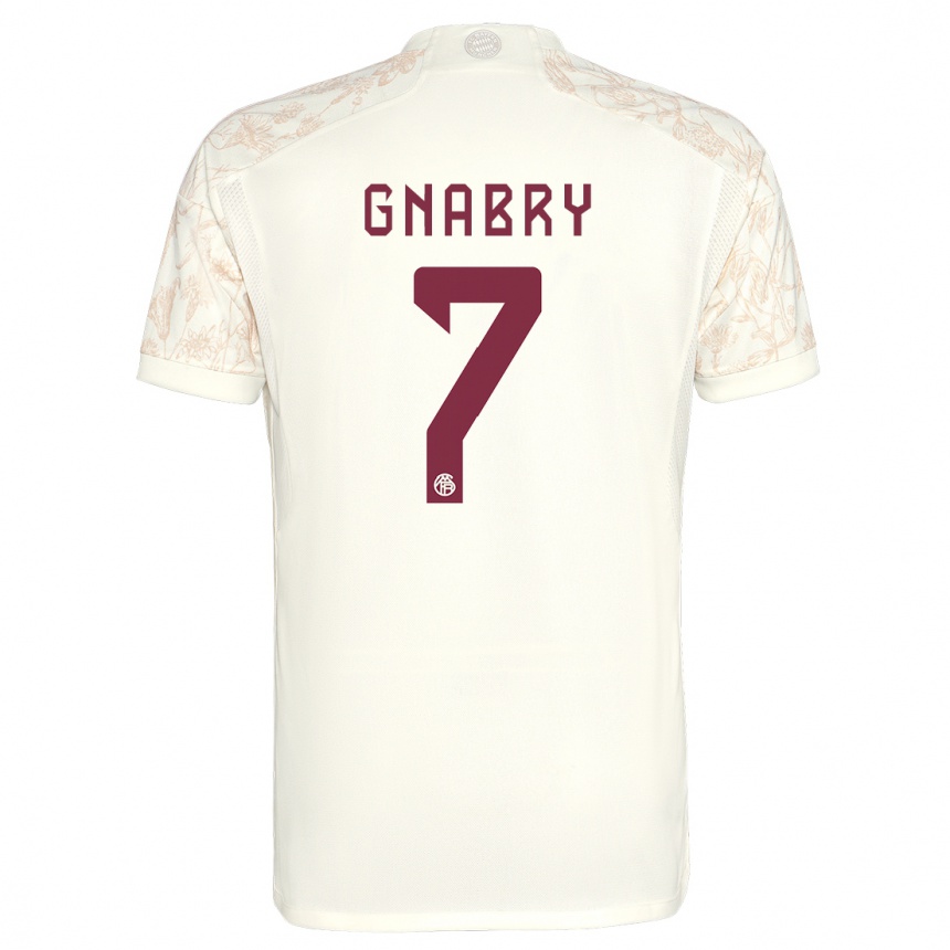 Men  Serge Gnabry #7 Off White Third Jersey 2023/24 T-Shirt Canada