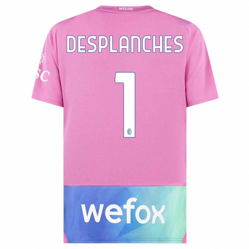 Men  Sebastiano Desplanches #1 Pink Purple Third Jersey 2023/24 T-Shirt Canada