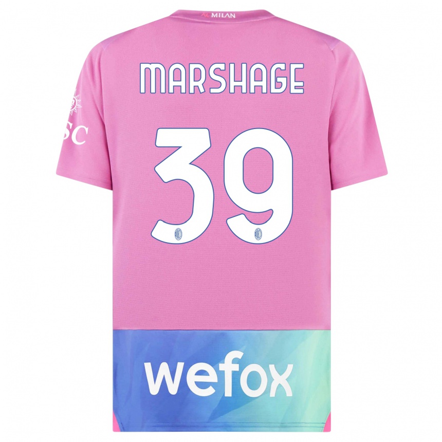 Men  Wilgot Marshage #39 Pink Purple Third Jersey 2023/24 T-Shirt Canada