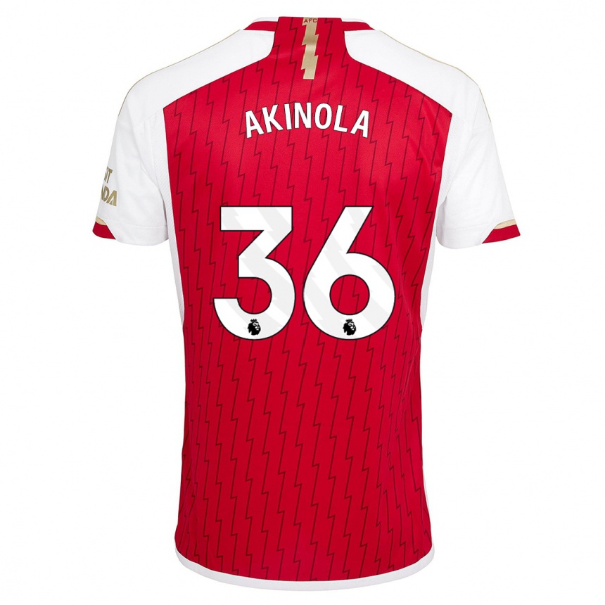 Femme Football Maillot Tim Akinola #36 Rouge Tenues Domicile 2023/24 Canada