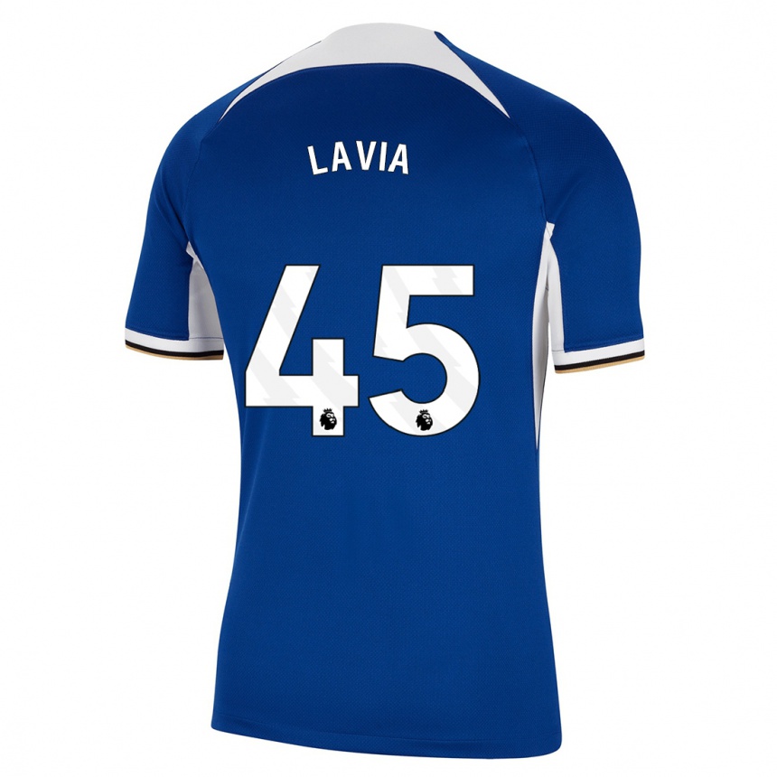 Femme Football Maillot Roméo Lavia #45 Bleu Tenues Domicile 2023/24 Canada