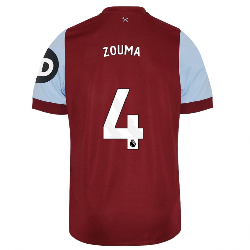 Women  Kurt Zouma #4 Maroon Home Jersey 2023/24 T-Shirt Canada